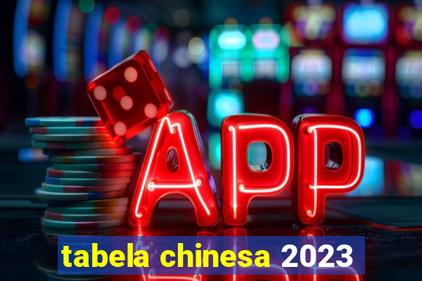 tabela chinesa 2023