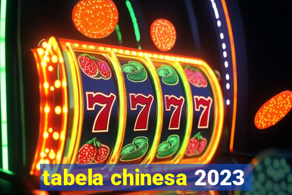 tabela chinesa 2023