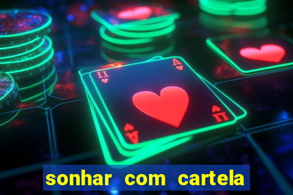 sonhar com cartela de bingo